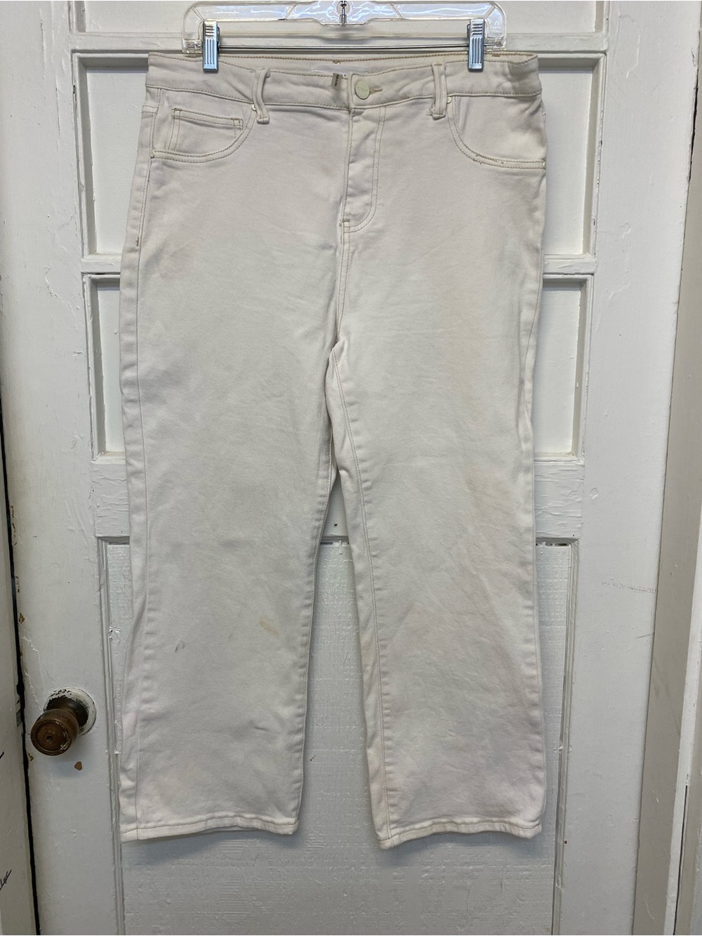 Risen High Rise Straight leg wide Jeans - Off White women’s size 15